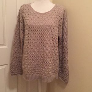 Benedetto B. Knit Sweater, tan in color, size L